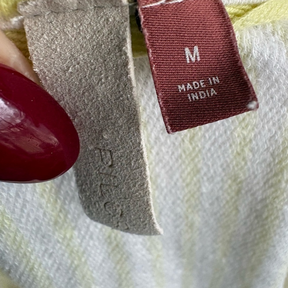 Pilcro Spiced Henley Sweatshirt, Anthropologie, size M Yellow & White - Picture 7 of 14